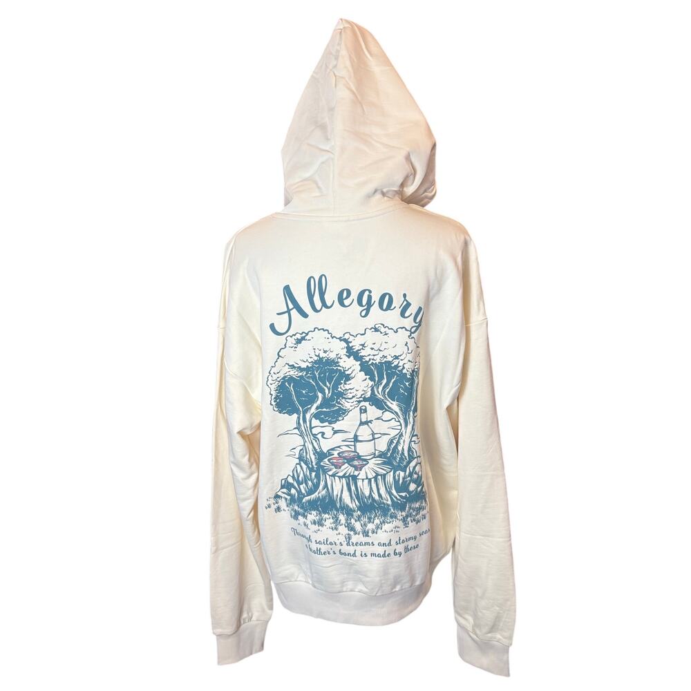 New Allegory 100% Cotton Men's Hoodie - Cream
